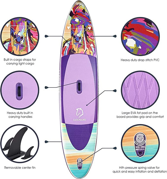 Colorful Horse 11'5'' Lightweight Paddleboard ISUP Set SUP Board – Fayean